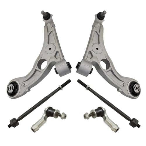 TRQ Front Steering & Suspension Kit Control Arm with Ball Joint Tie Rod Compatible with 2015-2017 Chrysler 200 2013-2016 Dodge Dart