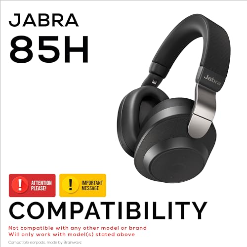 Almohadillas de repuesto para auriculares inalámbricos Jabra Elite 85H – Almohadillas de cuero PU suave y espuma viscoelástica para mayor comodidad, marca Brainwavz miniatura 2