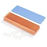 Awxlumv M.2 Heatsink Pure Copper Nvme 2280 SSD Heat Sink 7 Copper Fin Cooling Fins with Silicone Thermal Pad for PC / PS5 M2 PCIE NVMe SSD or M.2 SATA SSD