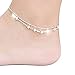 Produktbild Sasitober Damen Fußkettchen Exquisite Doubledeck Silber Fußkette mit Stern Herz Deko für Party Hochzeit Alltag Schmuck wie Armbänder, Fußkettchen, Ohrstecker usw.