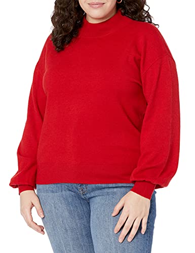 The Drop Women's Jaclyn Cutout Back Turtleneck Pullover, Flame Red, Xxl, Plus Size #TOP3