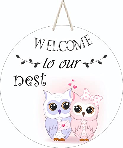 Webelkart®️ Premium Welcome To Our Nest Printed Wall Hanging/Door Hanging For Home And Living Room-Wooden Wall Sculptures (9 Inches)