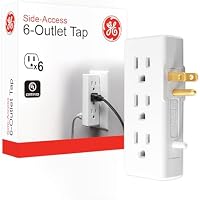 GE home electrical GE 6 Outlet Side Entry Power Tap Side Access Adapter