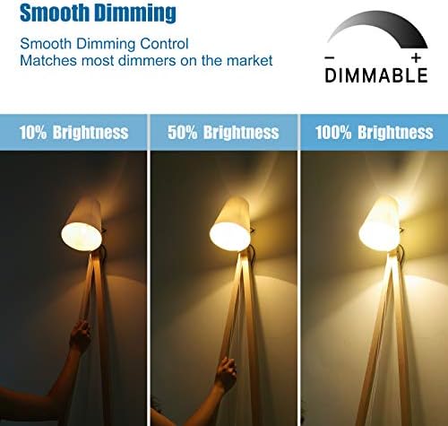 DGO E27 LED Bulb, Dimmable Energy Saving Light Bulbs, ST64 Screw Edison Light Bulbs 6W (Equivalent to 60W), Warm White, 6 Pack
