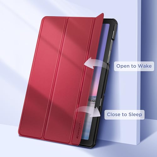 Miniatura 6 de Easyacc Funda Compatible Con Samsung Galaxy Tab A11 A11 Plus 11 Pulgadas 2025 Sm-X236b Sm-X230 Ultra Slim Pu Protectora Carcasa Con Función De Soporte Función Atril, Rojo Vino