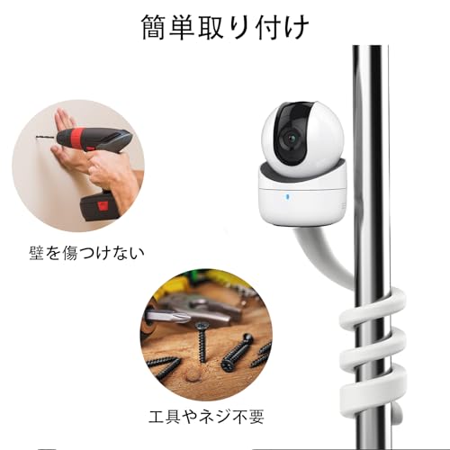 Gocheer ベビーモニターマウント 360°1/4ネジ穴18インチ 調整可能 工具不要 安全固定 ベビーベッド/ベビーカー/デスク対応 ほとんどのベビーモニターに適用可能