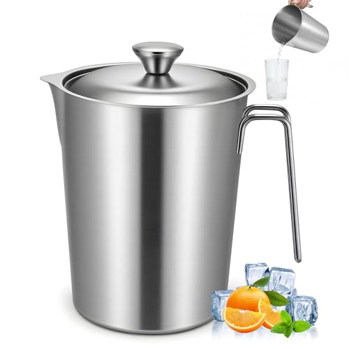 Jarra de acero inoxidable 304 con tapa, 2 litros miniatura 1
