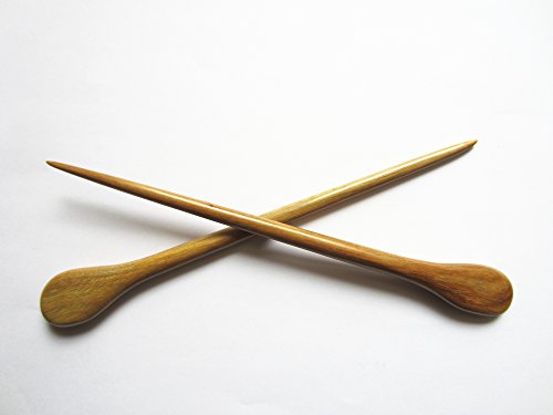Myhsmooth Zz-gs-yt 2 Count Hair Sticks Natural Green Sandalwood Handmade Carved Hair Clip Shawl Hair Pins Pack of 2 Pcs