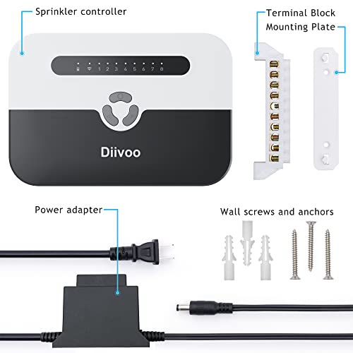 Wifi Sprinkler Controller, Diivoo 8 Zone Smart Irrigation Controller With Smart Weather, Automatic And Manual Watering, Compatible With Alexa And Google Assistant #TOP7