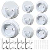 Yaocom Juego de 8 soportes de barra de armario de metal sólido resistente para barra de cortina de ducha, enchufes de poste aceptan barra de barra de 1-3/8 pulgadas de diámetro con accesorio de