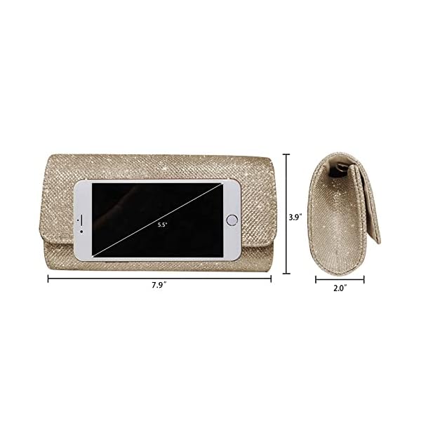 Outrip Women's Evening Bag Clutch Purse Glitter Party Wedding Handbag with Chain - Image 7