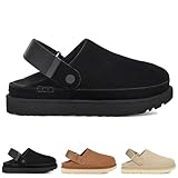 Hoaeiewds Fashion Platform Clogs for Women's Casual Adjustable Outdoor Non Slip Slippers Comfortable Outdoor Women's Mules & Clogs(Black-43)