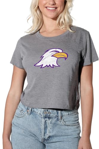 Ashland University Official Distressed Primary Women's Crop Top T-Shirt, Athletic Heather, Medium