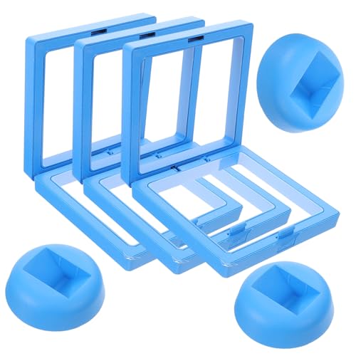 JEWEDECO 10ensembles Boîte Affichage Flottante Pour Bijoux De Cadre Transparent Pour Rangement De Colliers Et Boucles Oreilles Avec Base Parfaite Pour Exposer Vos Trésors