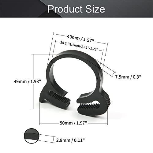Mromax Double Snap Grip Nylon Hose Clamps-28.2Mm-31.1Mm/1.11"-1.22" Adjustable Ratcheting Hose Clamp For Connecting, Fastening, Sealing Hoses And Other Tubular Objects Black 5Pcs #TOP1
