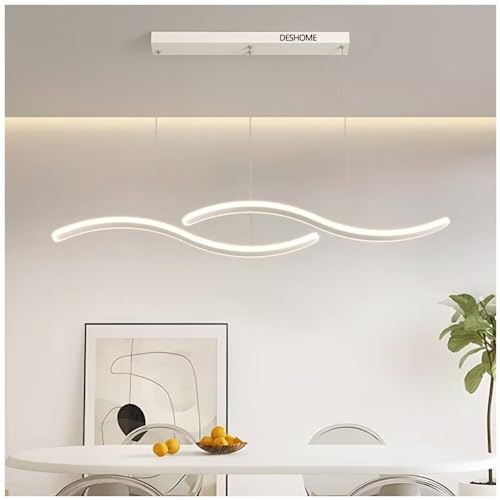 Suspension LED linéaire crème réglable 3000K-6500K pour îlot de cuisine