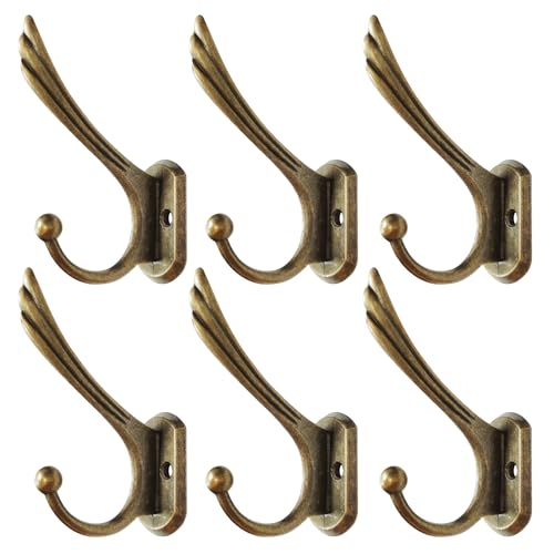 JYSDCXC Premium 6-Pack Coat Hooks - Stylish Wall Mounted Hangers for Jackets, Hats, and Bags - Durable Hooks for Hanging with Easy Installation - Space-Saving Wall Hooks