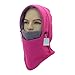 UNIQME Winter Balaclava Face Mask For Men Women and Children, Fleece Windproof Ski Face Mask, Balaclava Hood Keep Cheeks, Nose, Chin, Neck Warm For Outdoor Activities Grey&Rose Red