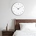 Mosewa Wall Clock Battery Operated 8 Inch White Silent Non Ticking Simple Minimalist Wooden Decorative for Kitchen Bathroom Bedroom Living Room Office