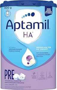 Aptamil HA PRE – Anfangsmilch von Geburt an, Mit DHA, Nur Laktose, Ohne Palmöl, Babynahrung, Milchpulver, 1x 800 g