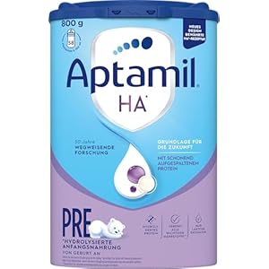 Aptamil HA PRE – Anfangsmilch von Geburt an, Mit DHA, Nur Laktose, Ohne Palmöl, Babynahrung, Milchpulver, 1x 800 g