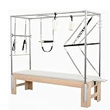 Value Edition Vintage Solid Wood Pilates Cadillac Equipment, Trapeze Table for Home Studio Pilates Machine for Workouts,White