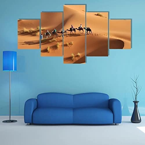 Tableau Multi Panneau 5 Parties Toile 5 Pièces Paysage Désertique Wall Art Impression Sur Toile Intissee 5 Pieces Peinture Sur Toile Decoration Murale Salon...