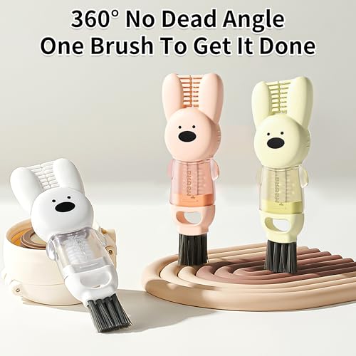 Image of 3 PCS Bottle Brush - Upgrade 4 in 1 Cup Lid Gap Cleaning Brush Set, Multifunctional Insulation Bottle Cleaning Tools, Mutipurpose Tiny Silicone Cup Holder Cleaner, Home Kitchen Cleaning Tools