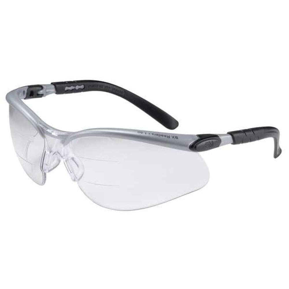 3M 11458-00000-20 Dual Reader Safety Glasses, 2.0X top and bottom diopters