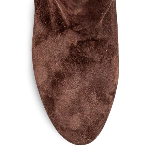 FOWT Women Classic Round Toe Wide Calf Over The Knee Boots Pull on Chunky Block Low Heel Thigh High Boots Fashion Winter Daily Shoes Size 4-16 US4