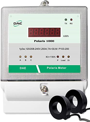 DAE P103-200-S KIT, UL Listed, CTEP kWh Smart Submeter, Polaris 1000, 1P3W(2 hot wire, 1 Neutral), 200A, 120/240V, 2 CTs (inner dia. 1.02