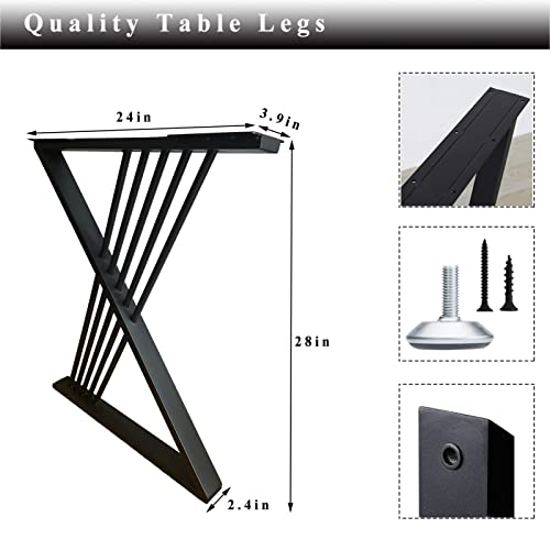 Zsyhcx Table Legs，Metal Table Legs Heavy Duty Metal Desk Legs Set Of 2 Diy Industrial Furniture Dining Table Legs 28 Inch Cast Iron Legs Computer Desk Legs ( Color : A , Size : 28In*24In ) #TOP1