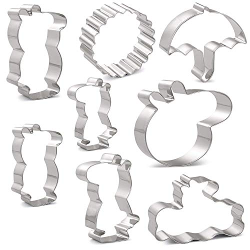 Peppa Pig Cookie Snijders Set voor Kinderen - 8 PCS - Peppa Varken, George Varken, Papa Varken, Mummy Varken, Varkenshoofd, Zon, Paraplu en Message Board - Roestvrij staal