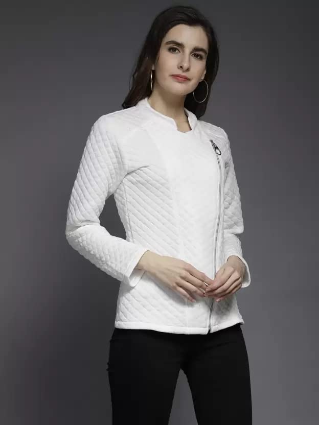 Image of Tandul Black Full Sleeve Solid Jacket for women Stylish Winter Wear Round Neck Jacket for Women & Girls, Zip closer
