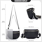 Kleine Damen Umhängetaschen,Elegant Bauchtasche Damen,Umhängetasche aus Veganes PU Leder,Crossbody Bag Damen,RFID Blockierung Kartenschlitz Brusttasche mit Verstellbar Abnehmbar Breiter Gurt – Bild 3