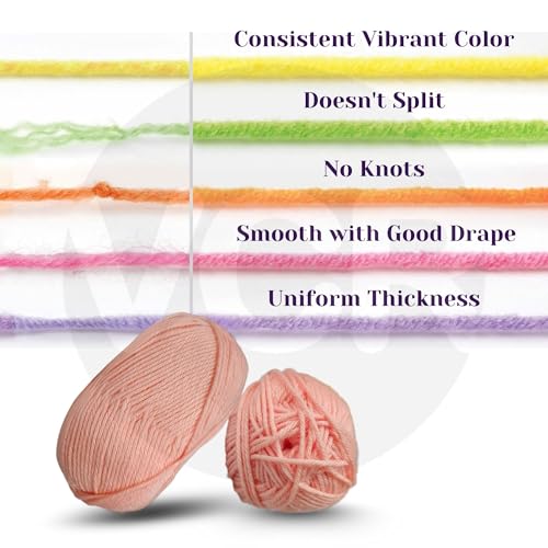 Image of VCR Peach Yarn, 100 Grams Hank, 190 Meters Length, Acrylic Ball for Crochet and Knitting, Soft Crosia Threads, Pack of 1 Yarn, Suitable for DIY Crafts