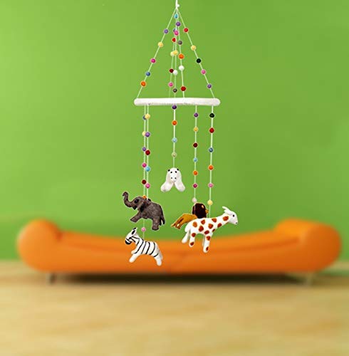 THB Baby Mobile Animal Nursery Decoration Newborn Shower Gift Birthday Gift | Baby Bed Decoration for Boys and Girls Toys Figure Playing Set for Babies |DIY Hanging 2