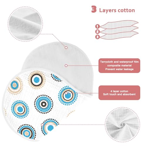2 Pack Muslin Burp Cloths Evil Eyes White Cotton Baby Burp Cloths Extra Absorbent and Soft Spit Up Rags for Newborn Babies Boys Girls, Large 22" x 11"3