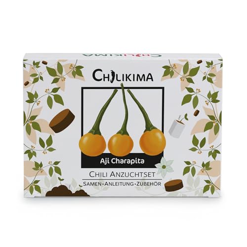 Chilikima Chili Anzuchtset Aji Charapita Die Königin der Chilis Komplettes Starter Kit inkl. Samen Erde & Vlies-Töpfen Ideal für Einsteiger & als Geschenk