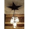   Mason-Jar-Chandelier-Barn-Star-Country-Rustic-Primitive-Pendant-Light-5-Jars-Black
