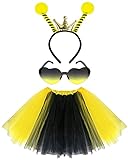 Dolkoic Bee Tutu Costume Sets Bee Bopper Antenna Headband and Sunglasses for Halloween Birthday Themed Party Costume Accessory Cosplay Party Favors