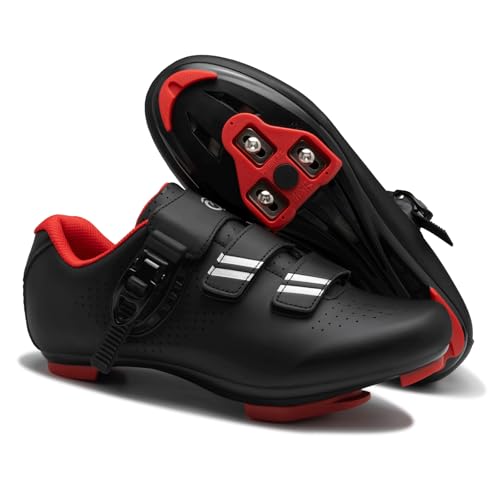 Cycling Shoes for Men Women Compatible with Peloton Bike, Indoor Spin Shoes with Pre-Installed Delta Cleats, Comfortable & Safe Unisex Outdoor Road Cycling Shoes Black