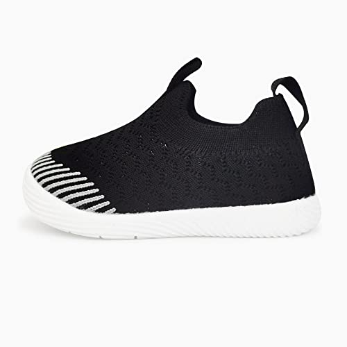 Isusujo Baby Shoes Boy Girl Walking Slip On Sneakers Infant First Walker Shoes 6 9 12 18 24 Months Black Size 18-24 Months Toddler #TOP3