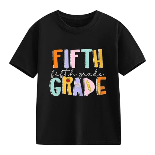 First Day of Fifth Grade Kids T-Shirt Girls Boys Back to School Short Sleeve Outfits for Kindergarten Preschool2