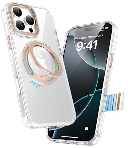 Image of for iPhone 16 Pro Max Case, Compatible with MagSafe, Slim Shockproof Military-Grade Rugged Protective Case with Stand, Camera Control, Comfort Grip (G-Gold, iPhone 16 Pro Max)