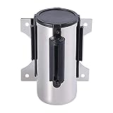 NUOBESTY 2 M de File Dattente Barrière Ceinture Support Mural Sécurité Barrière de Sécurité Ceinture Rétractable Ruban Noir pour Le Contrôle Des Foules Parcs Aire de Jeux Chandelier Queue