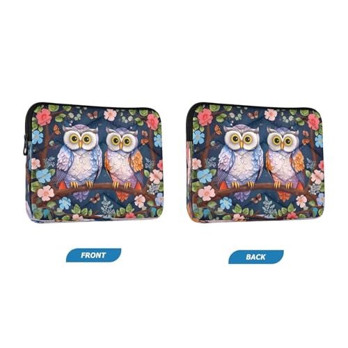 Funda para portátil de 13-14 pulgadas con búhos y flores miniatura 2