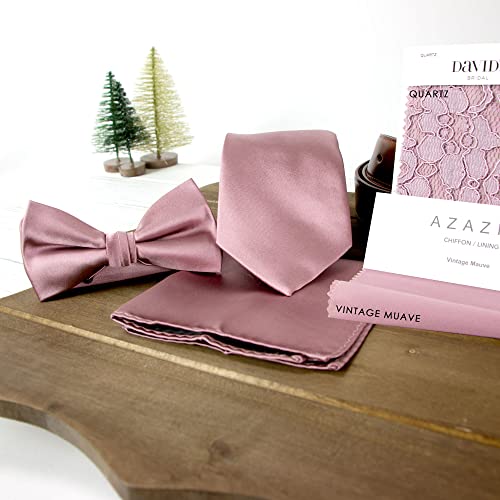 Spring Notion Men's Solid Color Satin Microfiber Tie, Regular Pink Copper #TOP2