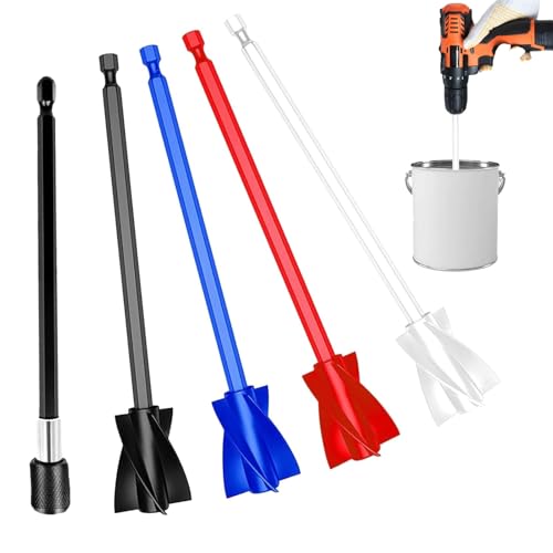 5 Stück Wiederverwendbarer Farbmischer,Farbmischer, 4 Farben 1/4 Bohrer Epoxidharz Mischpaddel,Epoxidharz Rührer,Epoxid Rührer Aufsatz Für Epoxid, Silikonmischen, Malen, Keramikglasur