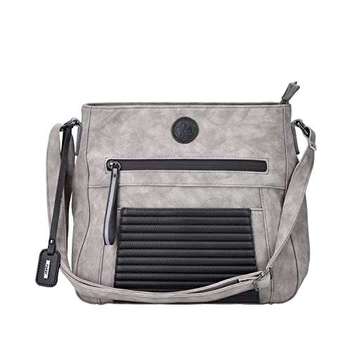 Rieker H1481-42 Handtasche Kunstleder Damen in grau-kombi - Gr. S